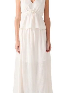 Steve Madden Ivory V-Neck Sleeveless Ruffle Top and Skirt